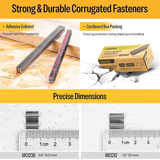 meite Corrugated Fasteners MC1238 1/2-Inch Crown by 3/8-Inch Length Micro Corrugated Fasteners W Staples (14,000 Counts/Box)