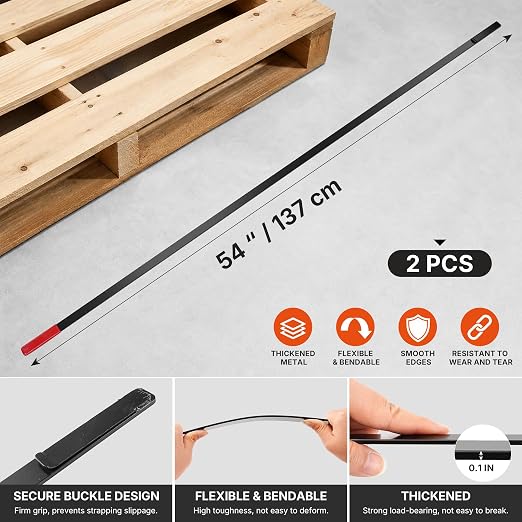 2PCS 54" Flexible Pallet Strap Feeder Stick for PE Guide Strapping | Professional Pallet Threading Tool for Factory Shipping, Warehouse Distribution Pallet Strapping