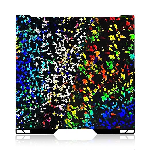 IdeaFormer-3D PEF H2S H2D Build Plate 346x355mm, Rainbow Confetti PEF+Galaxy PEY Spring Steel Bed Plate for Bambu Lab H2S, H2D, H2D Combo 3D Printer Platform, 350mmx320mm Print Size