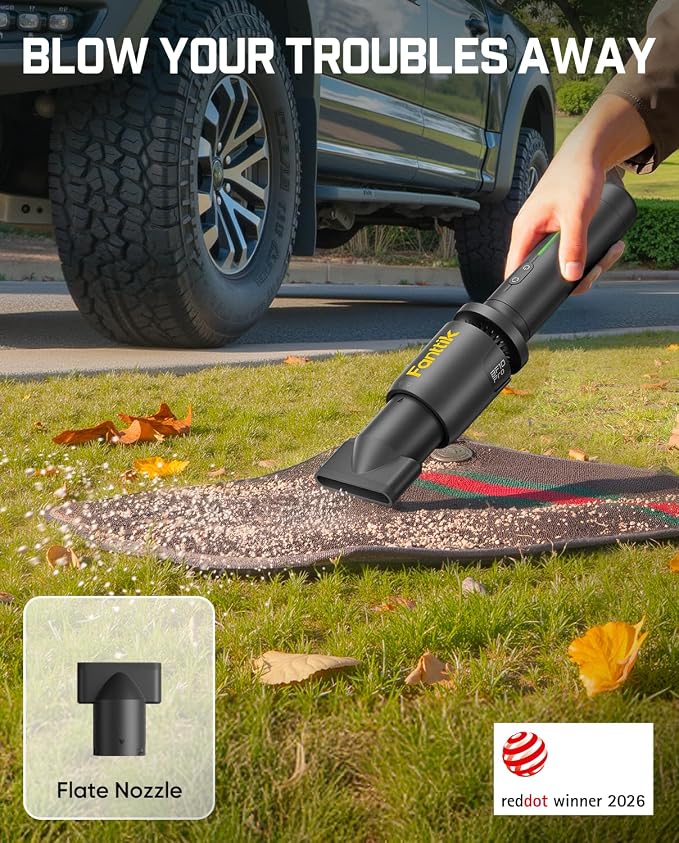 Fanttik BF10 Pro Cordless Leaf Blower, 80000RPM Cordless Blower, Type-C Fast Charging, Lightweight Electric Leaf Blower with 3 Gears Adjustable, Blowers for Car, Garage, Tool shed and Patio