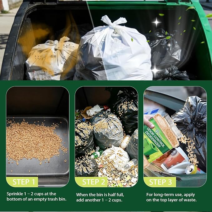 Outdoor Trash Can Deodorizer 2.6 lbs, Industrial Strength Garbage Odor Eliminator & Moisture Absorber for Trash Cans, Outdoor Waste Bins & Recycling Containers, Heavy Duty Long Lasting Odor Control
