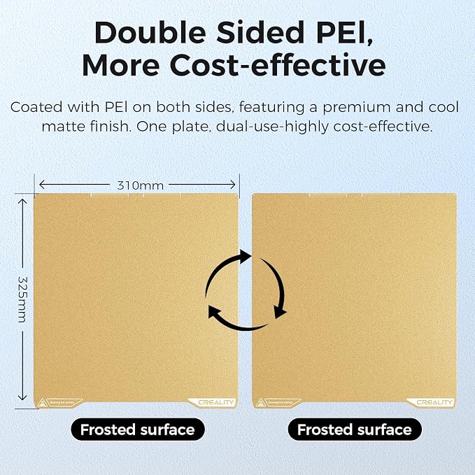 Creality K2 Pro Build Plate, 325×310 mm K1 Max PEI Coating Spring Steel Magnetic Bed, K2 Pro Upgrade Printing Plate, Double Sided Frosted Textured Build Plate for Creality Ender 3 V3 Plus 3D Printer
