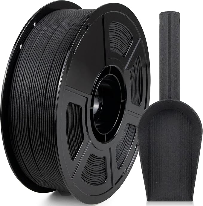 IEMAI Glass Fiber ABS Filament 1.75mm Matte Black 1kg, ABS-GF 3D Printer Filament with High Stiffness, Heat & Chemical Resistant, Dimensional Stability & Low Warpage