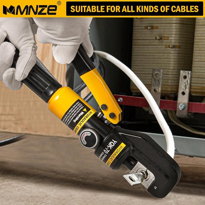 6 Ton Hydraulic Cable Lug Crimper Pliers 12 AWG to 2/0 AWG Hand Operated Hydraulic Crimping Tool Kit Wire Terminal Lug Battery Crimping Crimper with 9 Dies