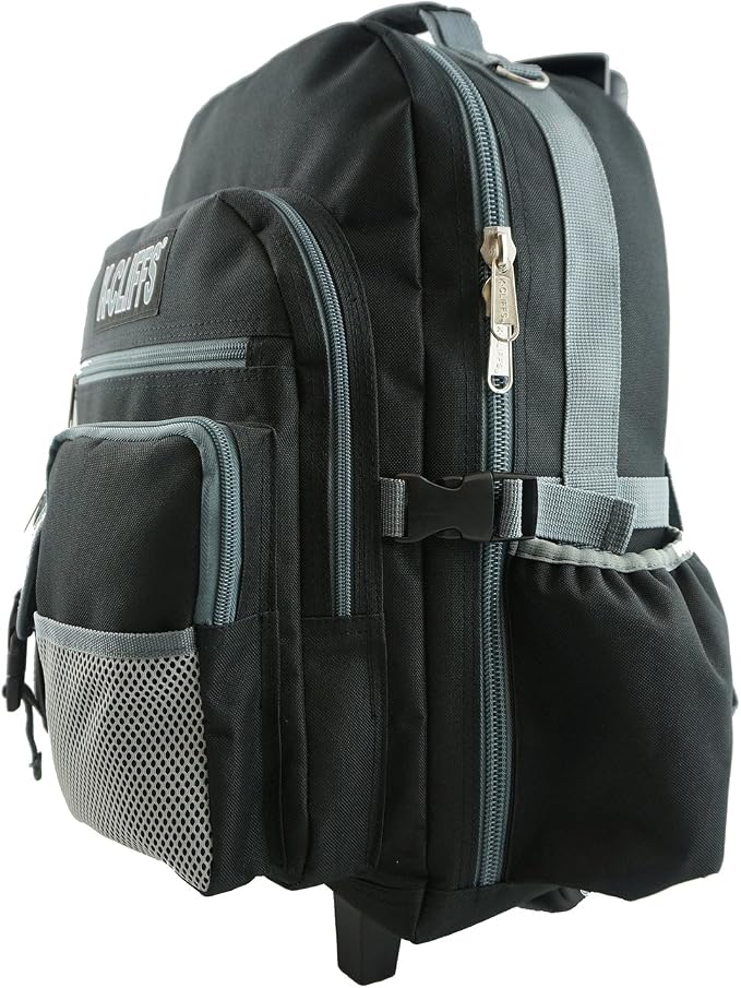 K-Cliffs Heavy Duty Rolling Backpack School Bookbag with Wheels Deluxe Wheeled Daypack