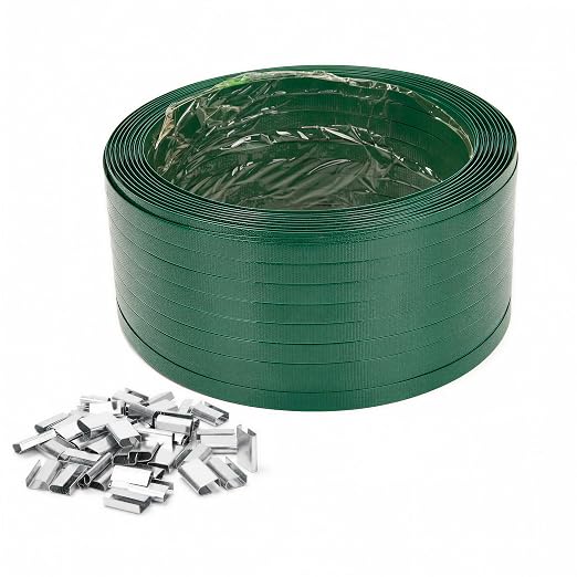 Pallet Packaging Banding Strapping Kit with 1000ft 5/8'' Polyester (PET) Strapping and 100Pc Metal Seals