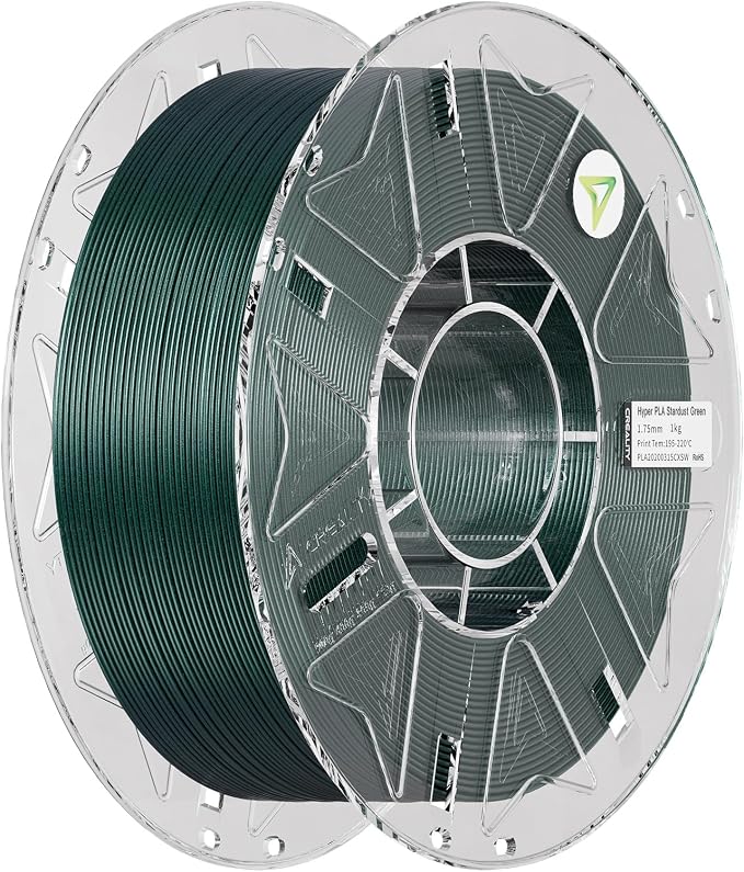 Creality PLA Starry Galaxy 3D Printer Filament, 1.75mm Sparkle PLA, Shimmering Stardust Finish, High-Speed RFID Smart Filament, Smooth Shine Fits for Most 3D Printers (Stardust Green)