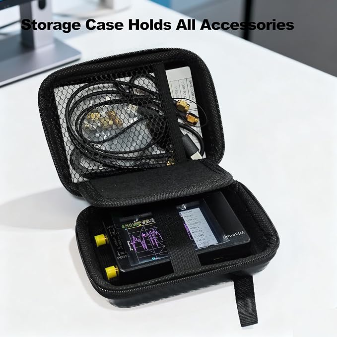 AURSINC NanoVNA-H Vector Network Analyzer, Latest HW V3.7 9KHz -1.5GHz Antenna Analyzer with 2.8" EVA Protective Case, Waterproof & Shockproof, Measuring S Parameters, SWR, Phase, Delay, Smith Chart