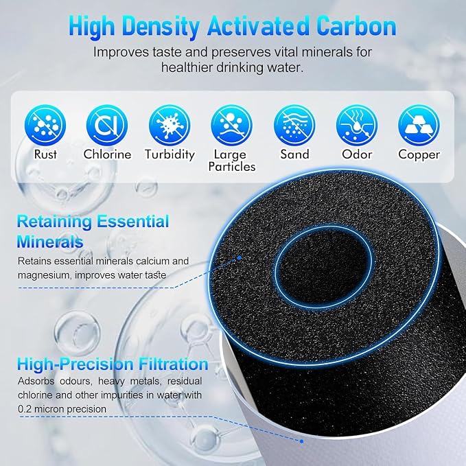 2 Pack 100186 Original Water Filter Replacement Cartridge Compatible with Amway Espring,3-in-1 Filter, Improving Water Purity