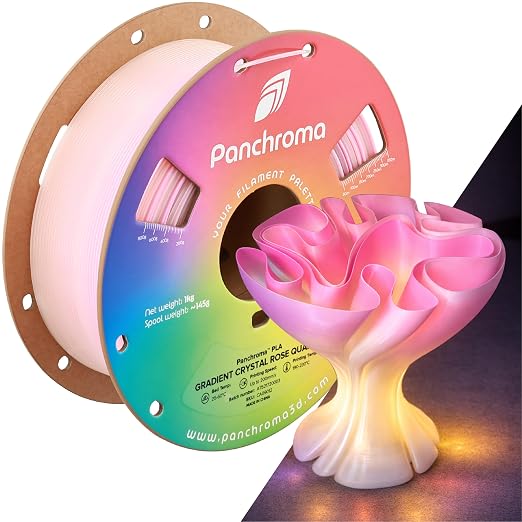 Polymaker Panchroma PLA Filament 1kg, Gradient 3D Printing Filament 1.75mm | Crystal Rose Quartz, Neatly Wound PLA for Easy Print & Smooth Feeding. Compatible with Bambu Lab & Most 3D Printers