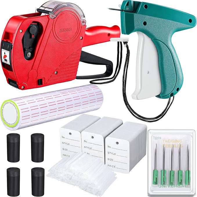 5111 Pricing Guns and Labels for Retail Price Tag Attacher Guns Clothes Garment Label Machine Plastic Fasteners Barbs Needles Sticker Tags for Clothing Price Retail Grocery Store