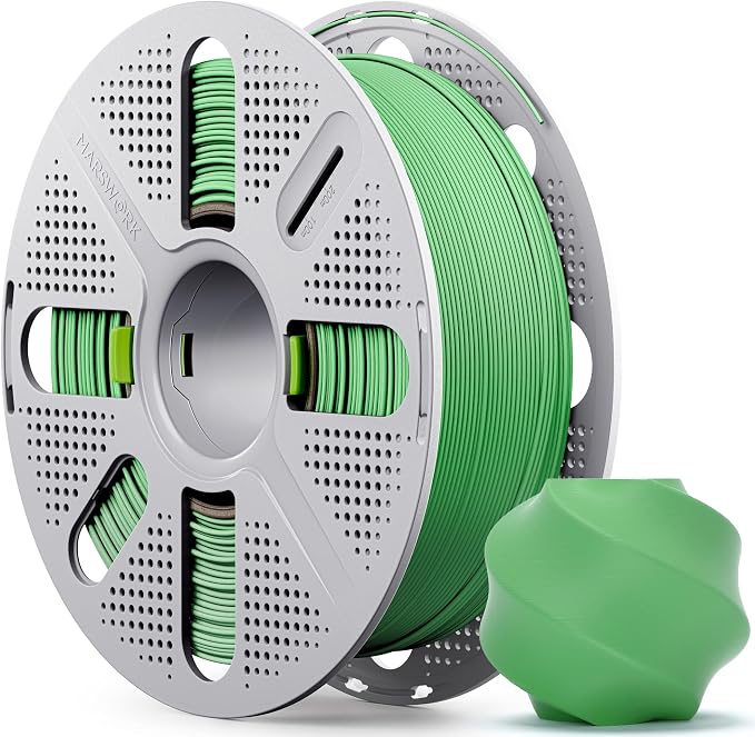 Matte PLA Filament with Quick-Swap Reusable Spool 1kg (2.2lbs), 1.75mm 3D Printing Filament, Compatible with Bambu Lab 3D Printers – Grass Green