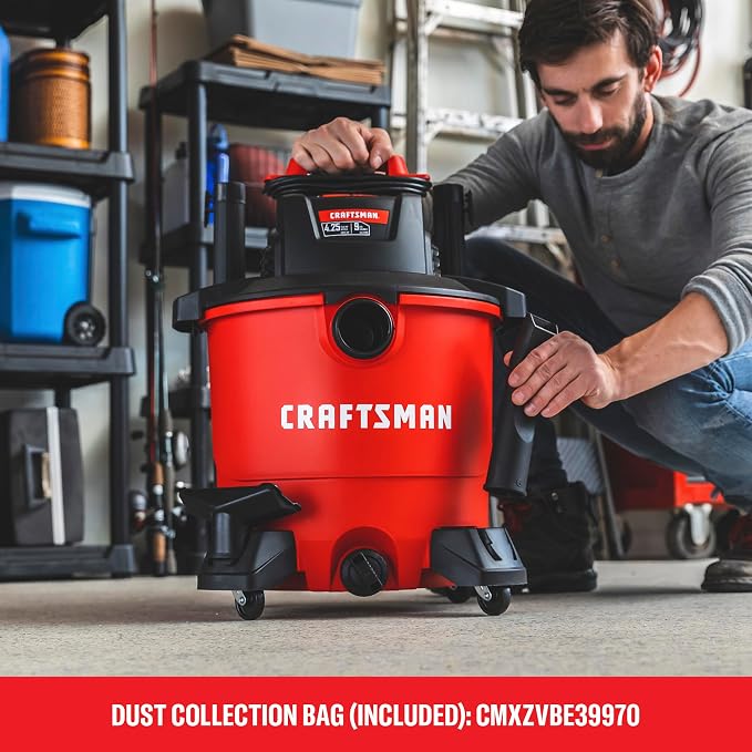 CRAFTSMAN CMXEVBE18590 9 Gallon 4.25 Peak HP Wet Dry Shop Vacuum