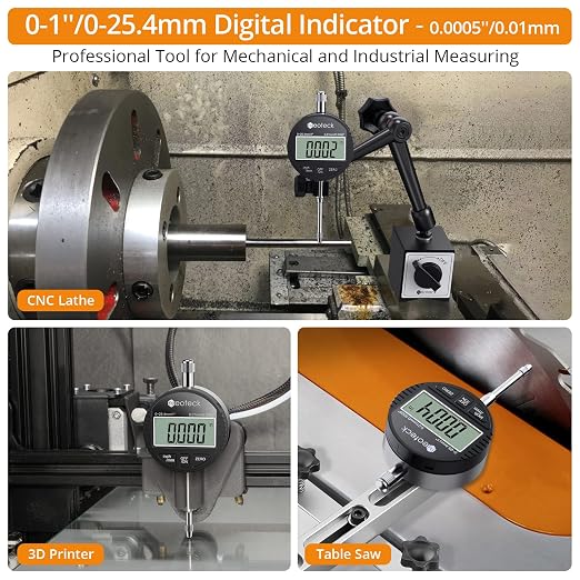Neoteck 1" Digital Indicator + 176lbs/80kg Magnetic Base Stand
