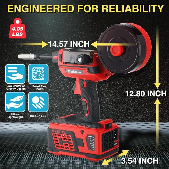 Handheld MIG Welder | Easy Operation Flux Core Welder with Overheat & Voltage Protection, Portable Gasless Handheld Gun | Lightweight 110V for Home DIY & Auto Repair