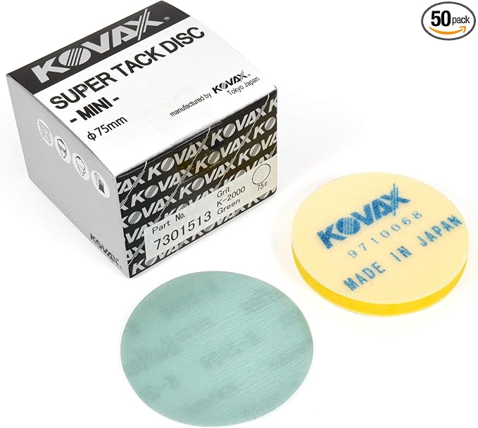 Super Buflex Flexible Dry 3 inch Mini-Sanding Discs, Green K-2000, Hook & Loop, 730-1513, 50 Discs + Interface Pad