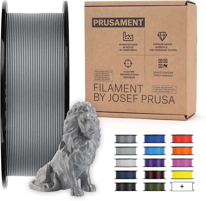 Prusament Premium PLA Galaxy Silver 1.75mm 1kg 3D Printer Filament | PLA filament with ±0.02 mm precision, low warping, and reliable, tangle-free printing for beginners and professionals.