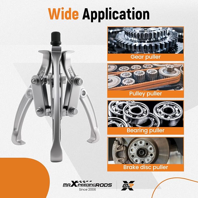 maXpeedingrods 3" 4" 6" 8" Gear Puller Set, 2 Jaw & 3 Jaw Bearing Puller Kit with Ratchet Wrench, 72pcs Reversible Jaw Gear Pulling Tool for Internal External Bearing Gear Pulley Flywheel Removal