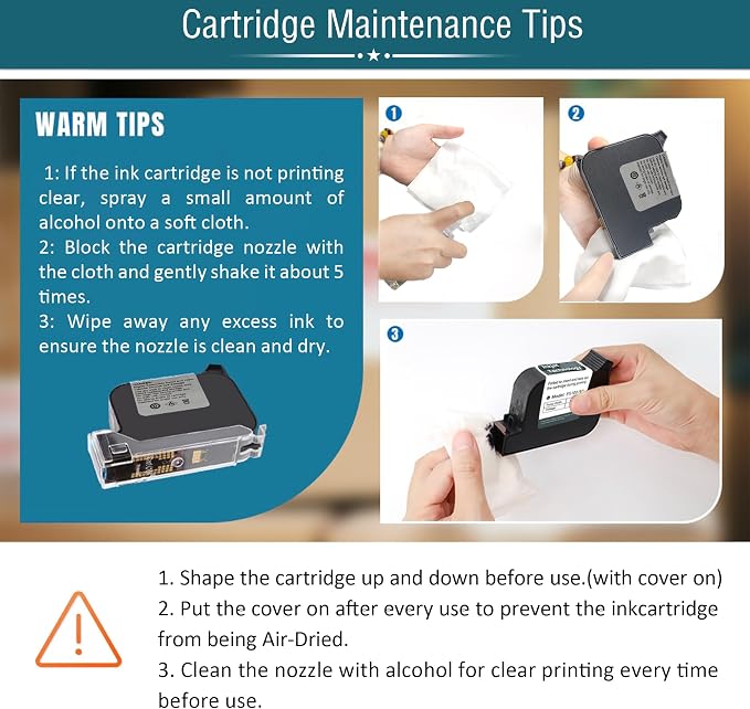 Phezer P15 Handheld Inkjet Printer for Flat Surface 0.5 Inch Nozzle for QRCode Barcode Production Date Time Logo Batch Number Print On Glass Bag Carton Box Wood Cloth Plastic Cable (25 Languages)