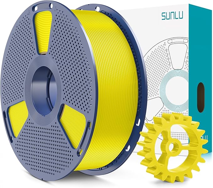 SUNLU PLA+2.0 3D Printer Filament, Upgrade PLA+ Filament 1.75mm, Tougher and Stronger, Neatly Wound PLA Plus Filament, Dimensional Accuracy +/-0.02mm, 1KG Spool(2.2lbs), Yellow