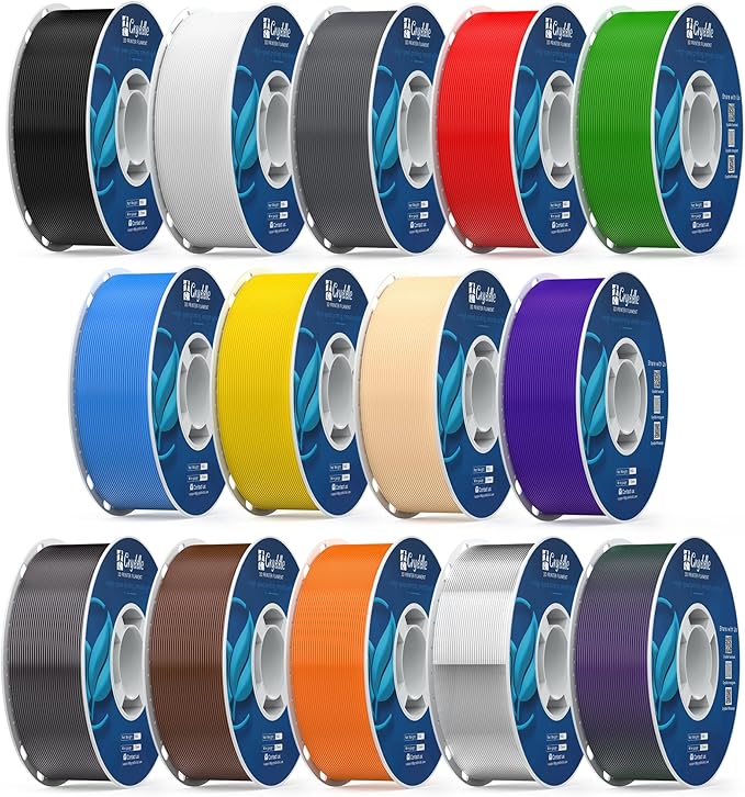 PETG Filament 14KG Color Mix Bundle – 14 Rolls Bundle, 1.75mm ±0.03mm High Precision, High Toughness & Heat Resistance, Compatible with FDM 3D Printers