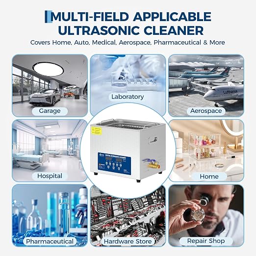 10L Heated Ultrasonic Cleaner – Professional Digital Timer & Stainless Steel Tank, Heavy-Duty Cleaning Machine for Auto Parts, Jewelry, Glasses & Industrial Components | Heated Ultrasonic Cleaner,Professional Digital Timer&Stainless Steel Tank