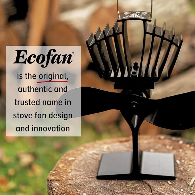 Ecofan UltrAir Heat Powered Stove Fan - Powerful Classic Design, High Performance, Perfect for Wood Stoves, 125 CFM - Circulates Warm Air Efficiently & Reduces Fuel Cost