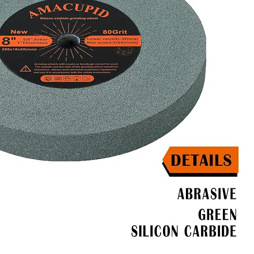Bench Green Silicon Carbide Grinding Wheel 8 inch and Handheld Diamond Dressing Tool. for Grinding Carbide Tools. DressingCeramic Wheels