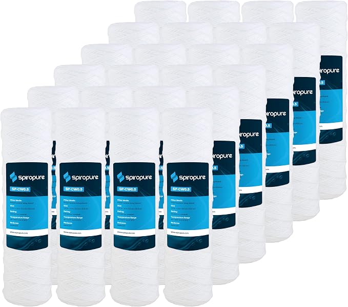 SpiroPure 10x2.5 0.5 Micron Sediment Water Filter SWC-25-10-0.5 (24 Pack)