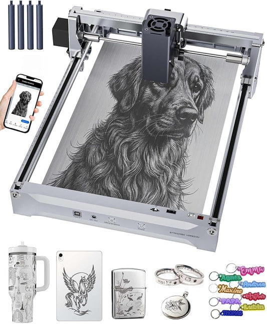 K15 Pro Infrared Laser Engraver for Metal, Hard Plastic & Rubber, 1W IR Laser Engraving Machine, 200x300mm Portable CNC Lazer Engraver for Metal Dog Tags and Jewelry, 1000mW Class 1