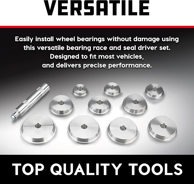 Powerbuilt 11 Piece Master Bearing Race and Seal Driver Tool Set, Bearing Press Kit, Seal Installer Bearing Driver Kit for Bearing Installation, Storage Case - 648996