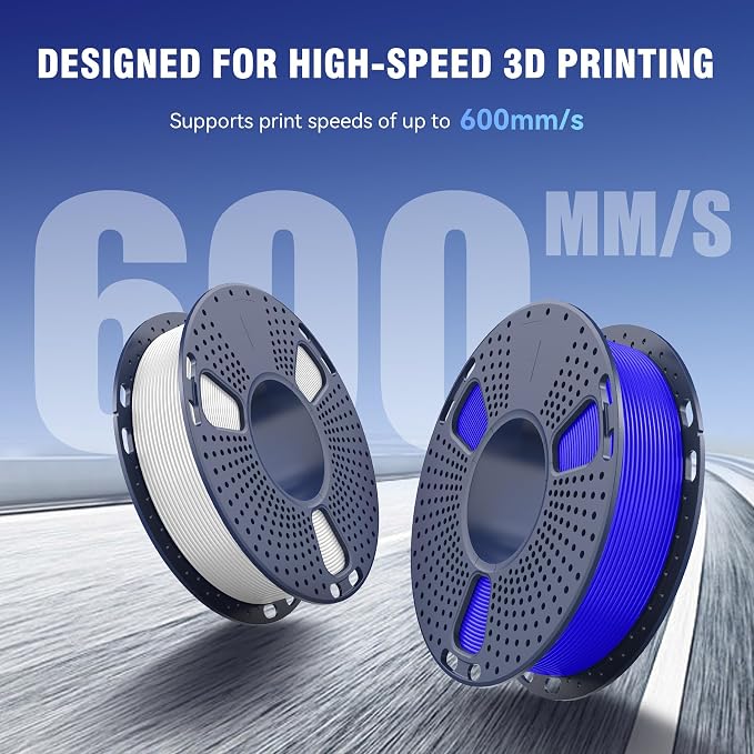 JAYO Rapid PLA 3D Printer Filament Bundle 2KG, High Speed PLA Filament 1.75mm 50mm/s - 600mm/s Print Range, 8 Pack 250g Spool Filament (Black, White, Blue, Red, Pink, Orange, Yellow, Olive Green)