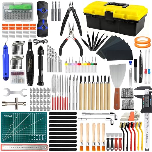 304PCS 3D Printing Accessory Tools with Tool Box for 3D Printer Modeler Basic Tools,Multi-spec Nozzle Cleaning Remove Kit & mini Electric Grinder for Remove/Trim and Finish 3D Print