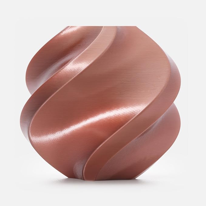 Bambu Lab PLA Silk+ Filament 1.75mm 1kg Spool - PLA 3D Printer Filament, Smooth Finish, Low Warp, Easy to Print, Compatible with Bambu Lab & Most FDM 3D Printers - Rose Gold (13206) - Spool