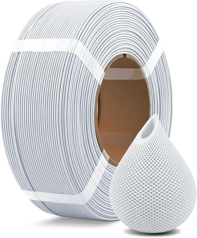 OVERTURE High Speed PLA Filament Refill 1.75mm, Rapid PLA Spoolless 3D Printing Filament, 1kg (2.2lb) Refilament for Bambu Lab, Accuracy +/- 0.02mm, Fit Most FDM Printers (Cold White)