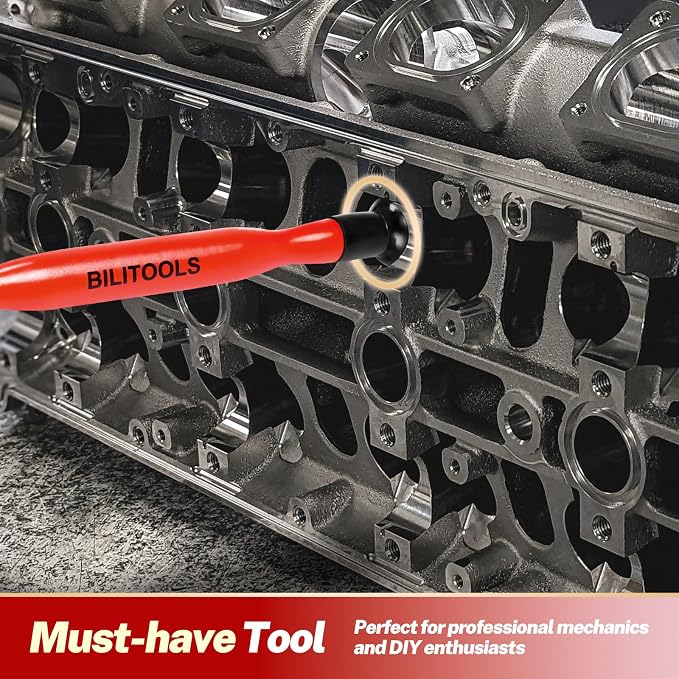 BILITOOLS 2PCS Valve Lapping Kit with 8 Suction Plates 4 Size, Valve Grinding Tool for Engine Maintenance (Red)