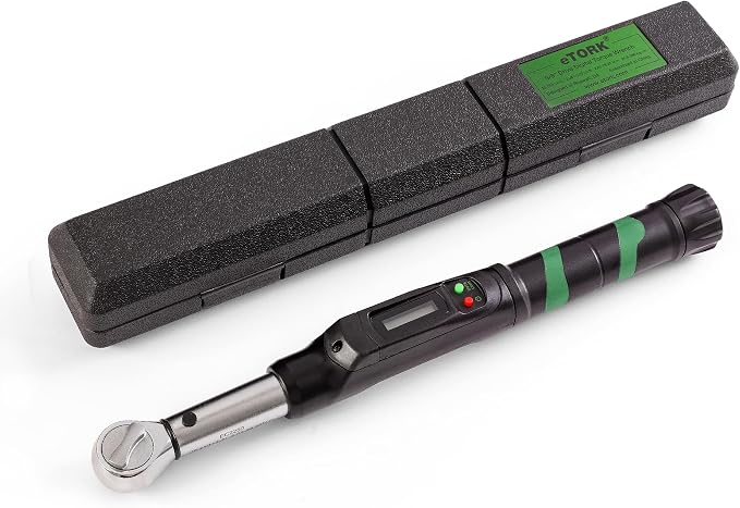 eTORK 3/8" Digital Torque Wrench, 25-250 in-lb Electronic Precision Tool | 3/8" Drive With Backlit Display For Lawn Mower, Chainsaw, Motorcycle, Bicycle Components & Low Torque Fasteners