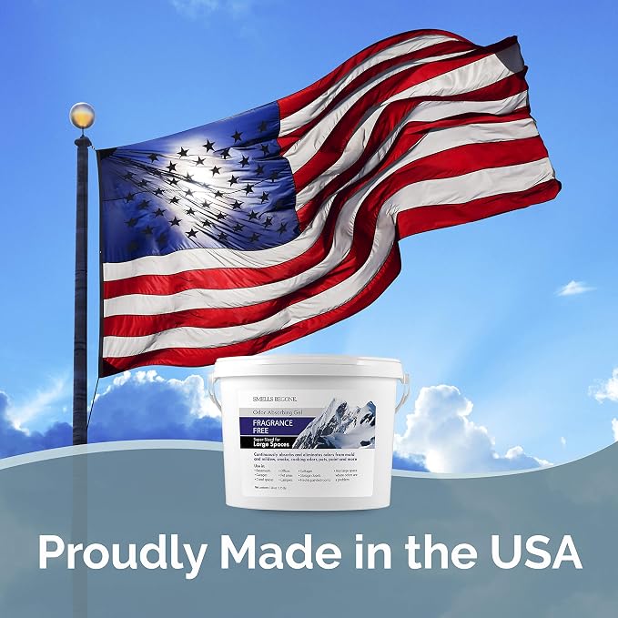 SMELLS BEGONE 1-Gallon Gel Odor Eliminator – High-Capacity, Long-Lasting Odor Absorber for Large Spaces, Basements, Garages, Workshops & Commercial Areas – Removes Tough Odors Quickly (Fragrance Free)