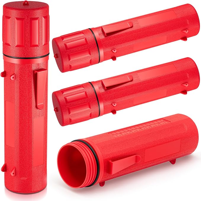 Zonon 4 Pcs Welding Rod Storage Tube 14 Inch Electrode Welding Rod Holder Container Airproof and Waterproof for Canister(Red)