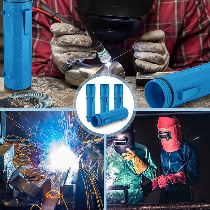Zonon 4 Pcs Welding Rod Storage Tube 14 Inch Electrode Welding Rod Holder Container Airproof and Waterproof for Canister(Blue)