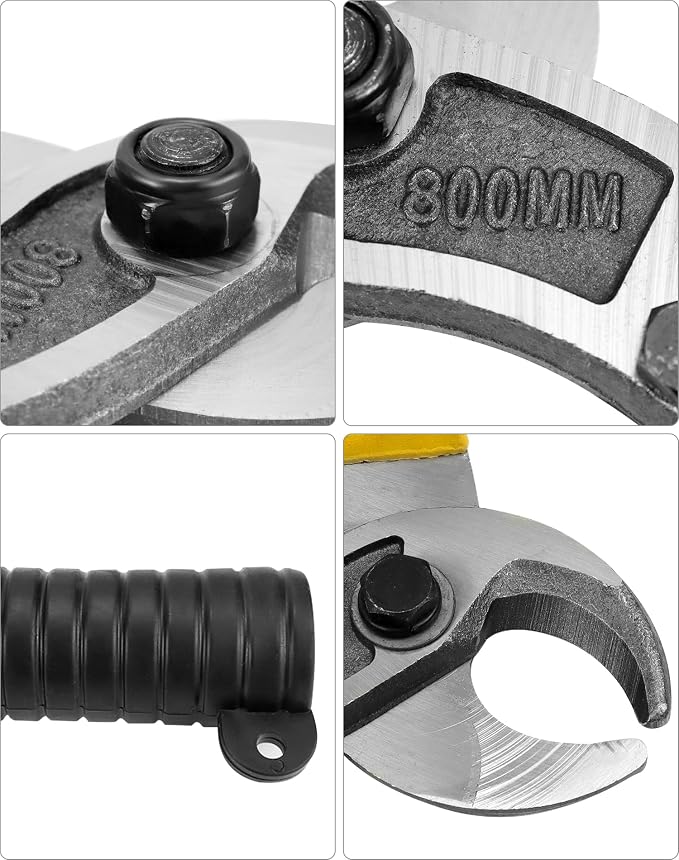QWORK Cable Cutter, 32 Inch Stainless Steel Hardened Cutter for Cutting Up to 1/2" Wire Rope