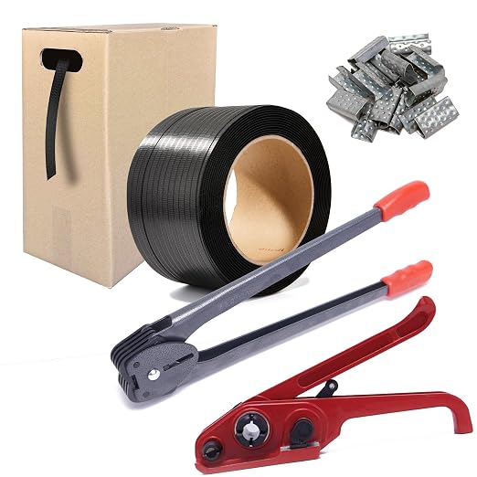 Heavy Duty Pallet Poly Banding Strapping Kit - 3500ft PP Band, 1 Tensioner,200pcs Metal Seals, 1 Sealer Tools