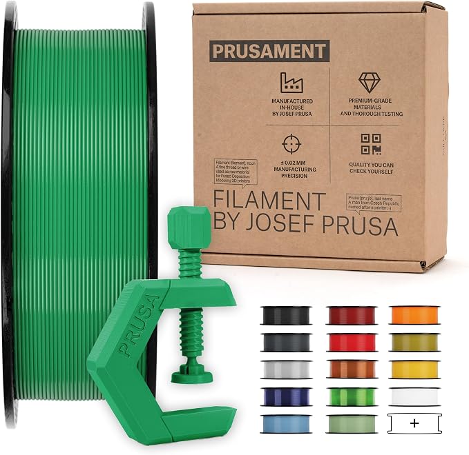 Prusament Premium PETG Jungle Green 1.75mm 1kg 3D Printer Filament | PETG filament with ±0.02 mm precision, low stringing, strong layer adhesion, and reliable tangle-free printing.