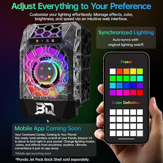 BIQU Panda Jet Pack V2.0 Transparent Shell with RGB Light Upgrade Print Head for Bambu-Lab P1P/P1S/X1C/X1E 3D Printer