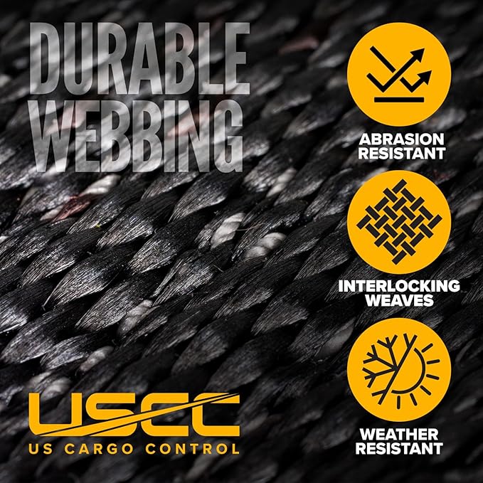 US Cargo Control Wire Hook Ratchet Straps 2 Inch x 30 Foot (2-Pack), 10,000 LBS Break Strength, Ratchet Straps Heavy Duty with Double J Hooks, Black Cargo Tie Downs for Flatbed Trailers and Trucks