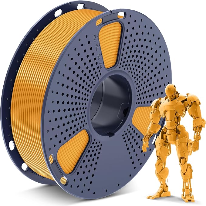 SUNLU PLA 3D Printer Filament PLA Filament 1.75mm, Neatly Wound 3D Printing Filament 1.75mm, Dimensional Accuracy +/- 0.02 mm, Fit Most FDM 3D Printers, 1kg Spool (2.2lbs), Light Gold