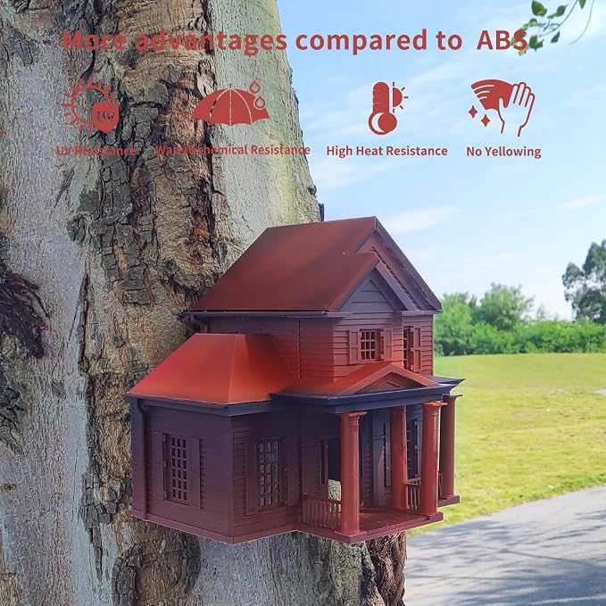 Colored ASA Filament 1.75 +/- 0.02mm - UV/Rain/Heat Resistant Durable 3D Printer Filament, No Warping, Non Odor & Fumes - Perfect for Outdoor Functional Mechanical Parts, 1kg Spool/Red+Black