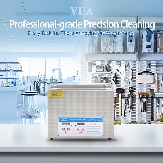 6L Ultrasonic Parts Cleaner with Heater and Digital Timer, 40kHz 180W Professional Ultrasonic Cleaner Machine with Drain Valve for Carburetors, Fuel Injectors, Auto Parts, Tools and Jewelry