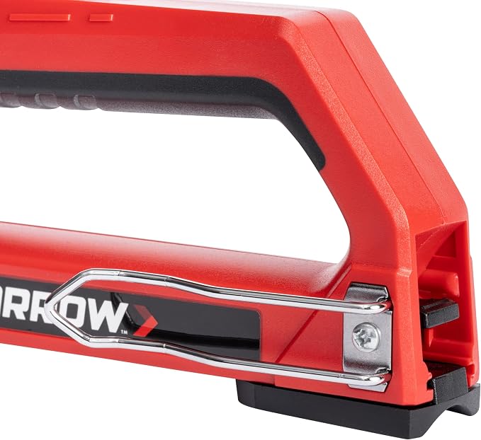 Arrow Fastener 5IN1MKIT-AM T501 5-in-1 Manual Staple & Nail Gun Kit, Wire Stapler, and Brad Nailer for Wood, Upholstery, Insulation, Includes Staple Remover & 640 Staples & Nails, Black/Red