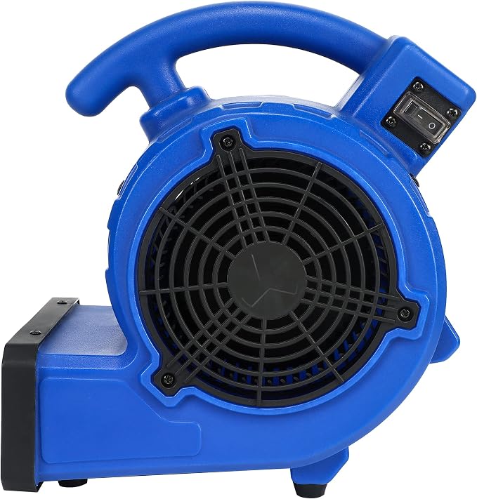 Simple Deluxe Blower Fan, 305 CFM Mini Floor Air Mover for Water Damage Restoration Carpet and Floors Dryer, Home and Plumbing Use, 16ft Power Cord, Blue